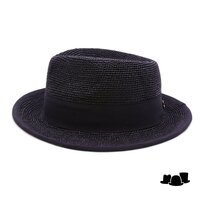 bedacht fedora crochet cellulose zwart