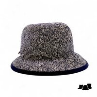 bedacht zomer hoed pomeroy cellulose zwart en beige