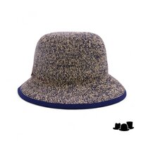 bedacht zomer hoed pomeroy cellulose blauw beige