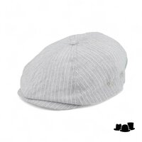 brixton brood snap cap chambray gestreepte grijs