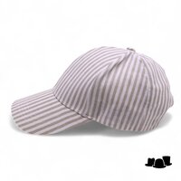 fiebig baseball cap katoen linnenmix streep beige