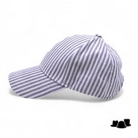 fiebig baseball cap katoen linnenmix streep jeansblauw