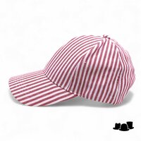 fiebig baseball cap katoen linnenmix streep rood