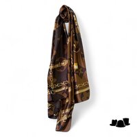 onkar zomer klassieke sjaal viscosemix bruin en goud