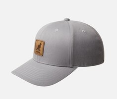 kangol baseball cap flexfit leather patch silver 