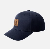 kangol baseball cap flexfit leather patch navy
