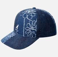 kangol baseball cap denim mashup medium blue floral