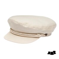 brixton fiddler fisherman cap cotton egret white