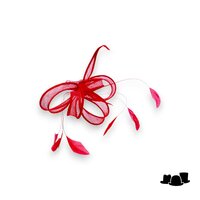 eigen atelier bespoke haarversiering  lussen en springveren rood 