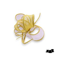 eigen atelier bespoke haarversiering lussen geel en wit