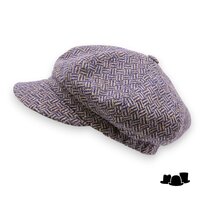 jos van dijck ballonpet alis99 wol basketweave beige blauw