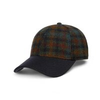 stetson baseball cap wool olijf marine ruit