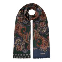 stetson scarf wool paisley blue green