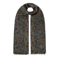 stetson scarf wool paisley grey brown