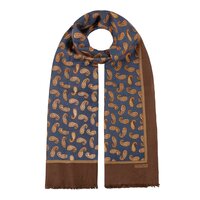 stetson scarf wool paisley gold brown navy