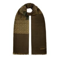 stetson scarf wool patchwork bruin olijf