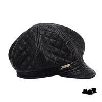 seeberger ballonpet quilt leer black