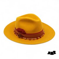 jos van dijck bespoke fedora beadline fiorella yellow and burnt orange
