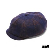 alfonso deste kyoto newsboy cap alpaca wolmix check blauw terra