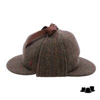 alfonso deste deerstalker sherlock wol visgraat groen