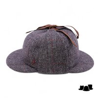 alfonso deste deerstalker sherlock wol visgraat ruit grijs
