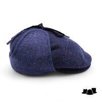 alfonso deste flatcap oorklep holmes blauw
