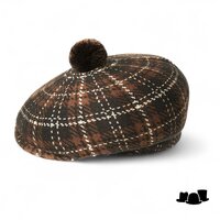 kangol new heritage flat cap wolmix espresso check