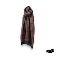 city sport sjaal zijde wol paisley zwart roest