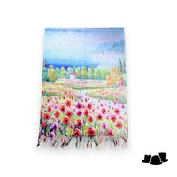 onkar painting sjaal wolmix poppy field landscape