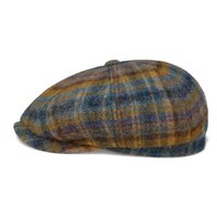 stetson hatteras wool check blue ochre
