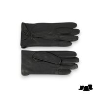 fiebig heren handschoenen gladleer plooi zwart