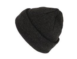 fiebig knitted beanie insulated met omslag gemeleerd antracite