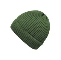 fiebig beanie met omslag merino wol olive