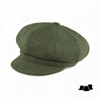 fiebig dames ballonpet shetland wool melange olive green