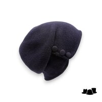 seeberger cloche muts softvilt boiled wool knoopjes black