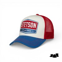 stetson trucker cap gasoline red and blue
