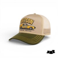 stetson trucker cap racing green beige