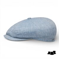 stetson hatteras newsboy cap classic linnen lichtblauw