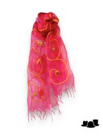 onkar zijde zomer sjaal fuchsia en geel