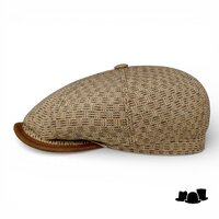 stetson newsboy cap hatteras zijde katoenmix structure beige