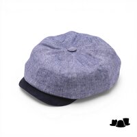 alfonso deste ballonpet sinisa linnen en suede 2 tone blauw