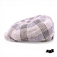 alfonso deste ballonpet kyoto linnenmix ruit beige en bruin