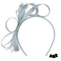 seeberger haarversiering veertjes krullen sinamay light blue
