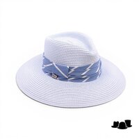 bedacht zomer fedora brede rand hedion cellulose blue