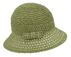 seeberger cloche strik papierstro grass green