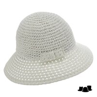 seeberger cloche strik papierstro white