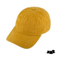 fiebig baseballcap gewassen katoen kerriegeel