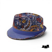 jos van dijck trilby linnenmix blue fantasy blauw