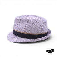 jos van dijck trilby linnen zijdemix tartan lichtgrijs