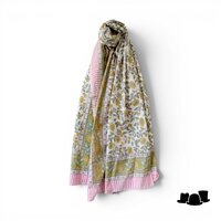 onkar zomer sjaal en pareo meera botanical dessin green and blush
